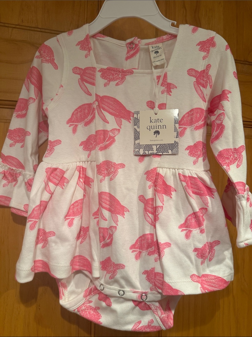 kate quinn White and Pink Sea Turtle Print One-Piece